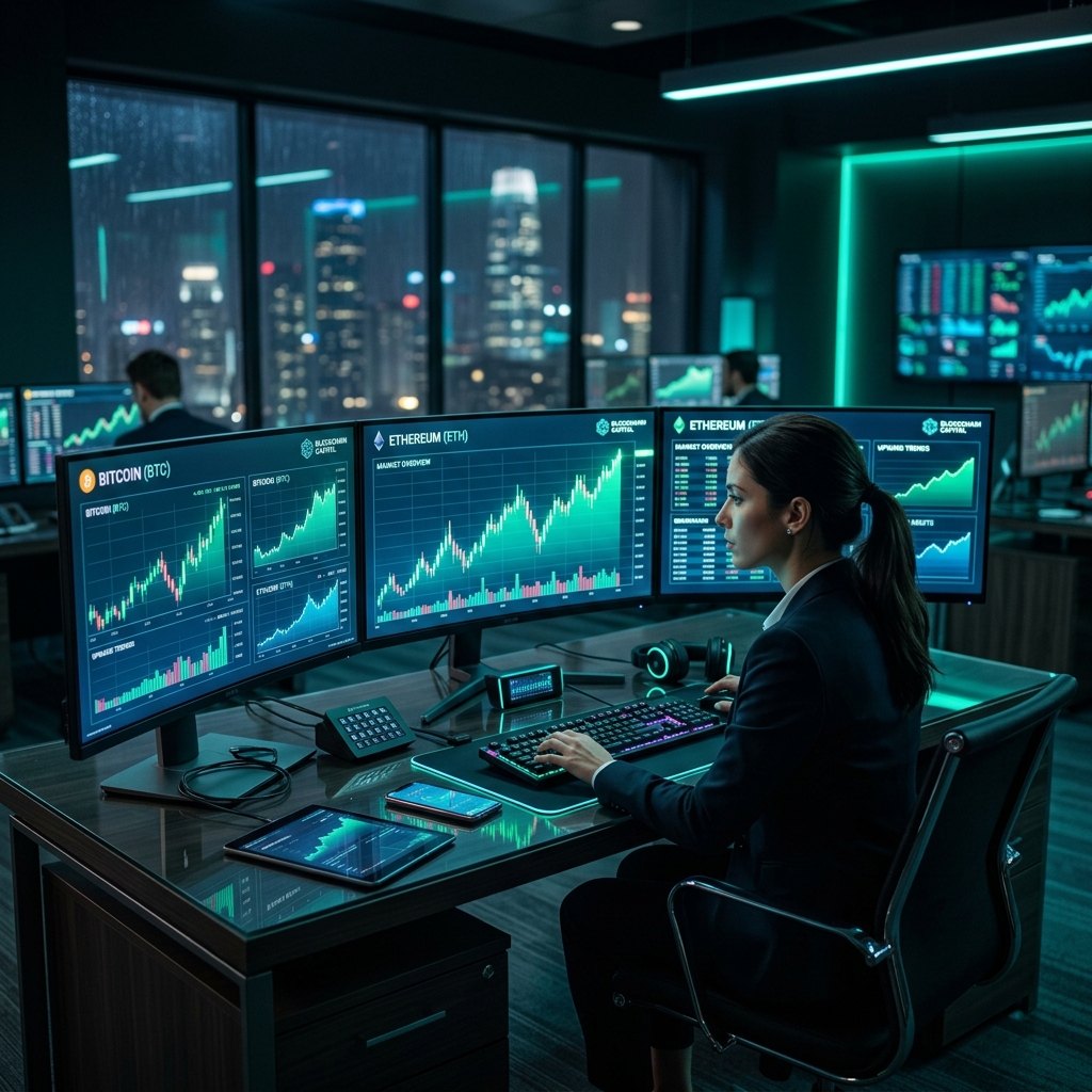Futuristic Trading Desk